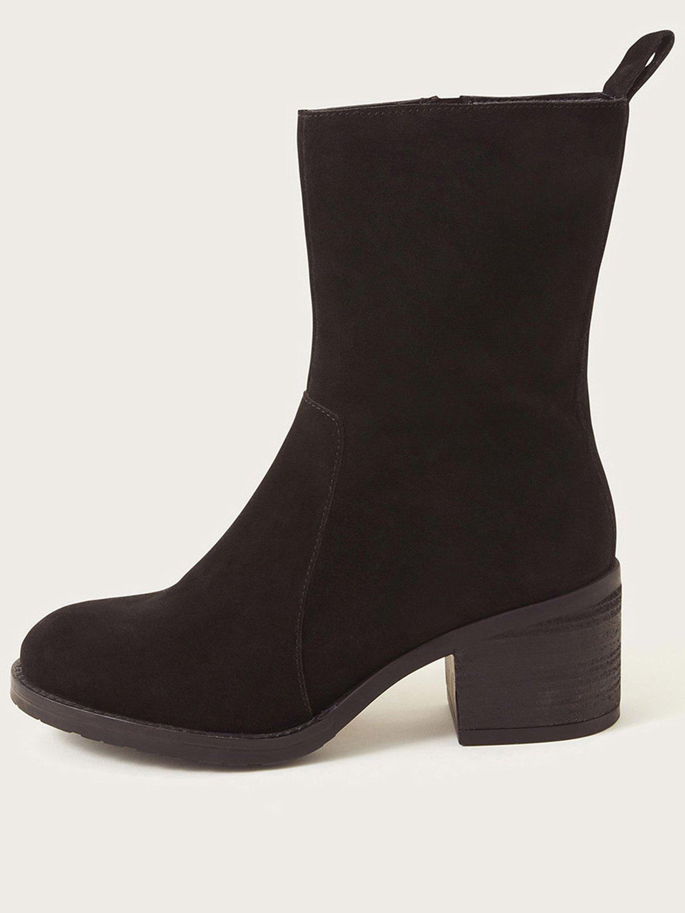 Short black shop suede ankle boots