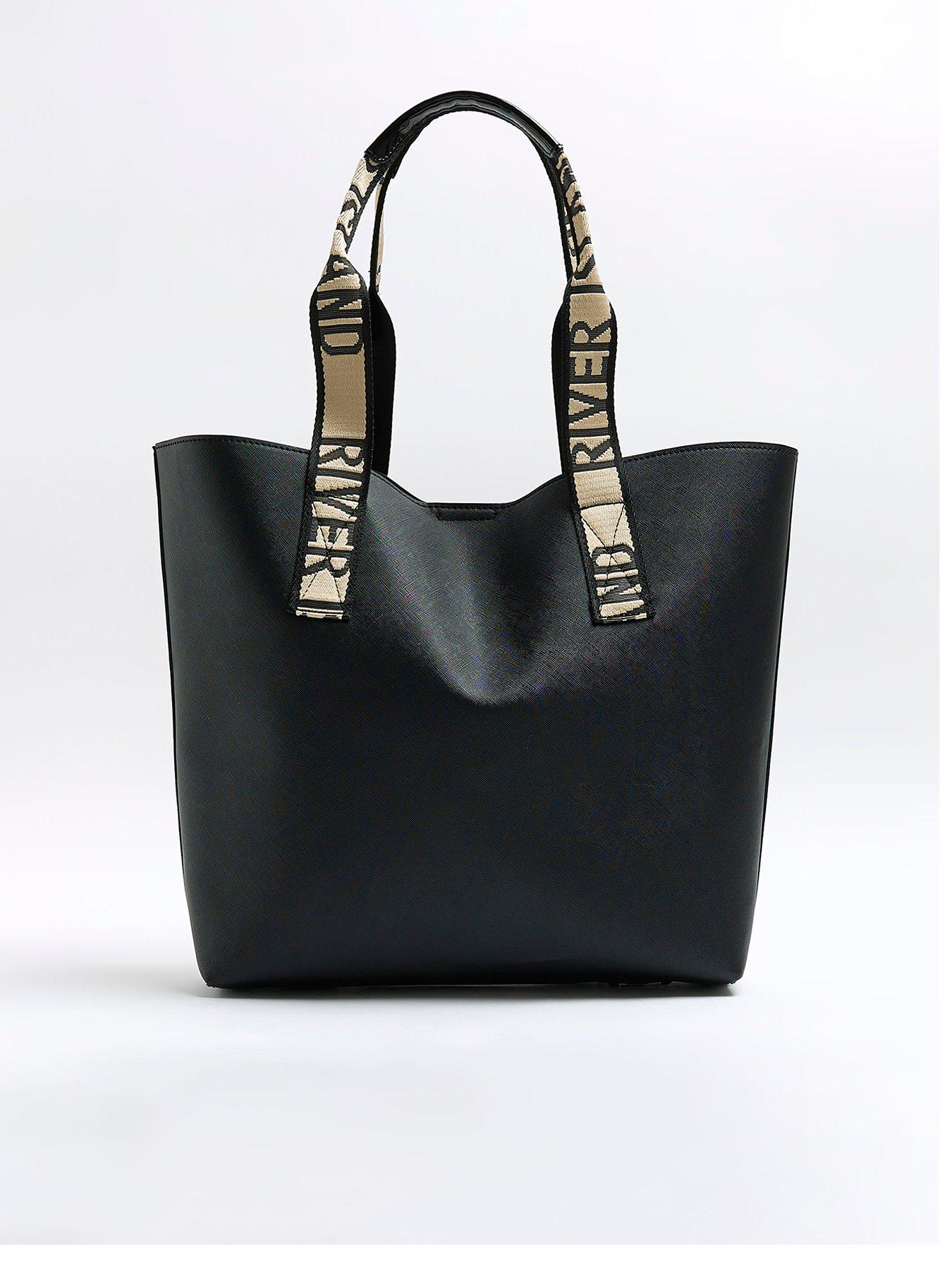 River island black online shopper bag