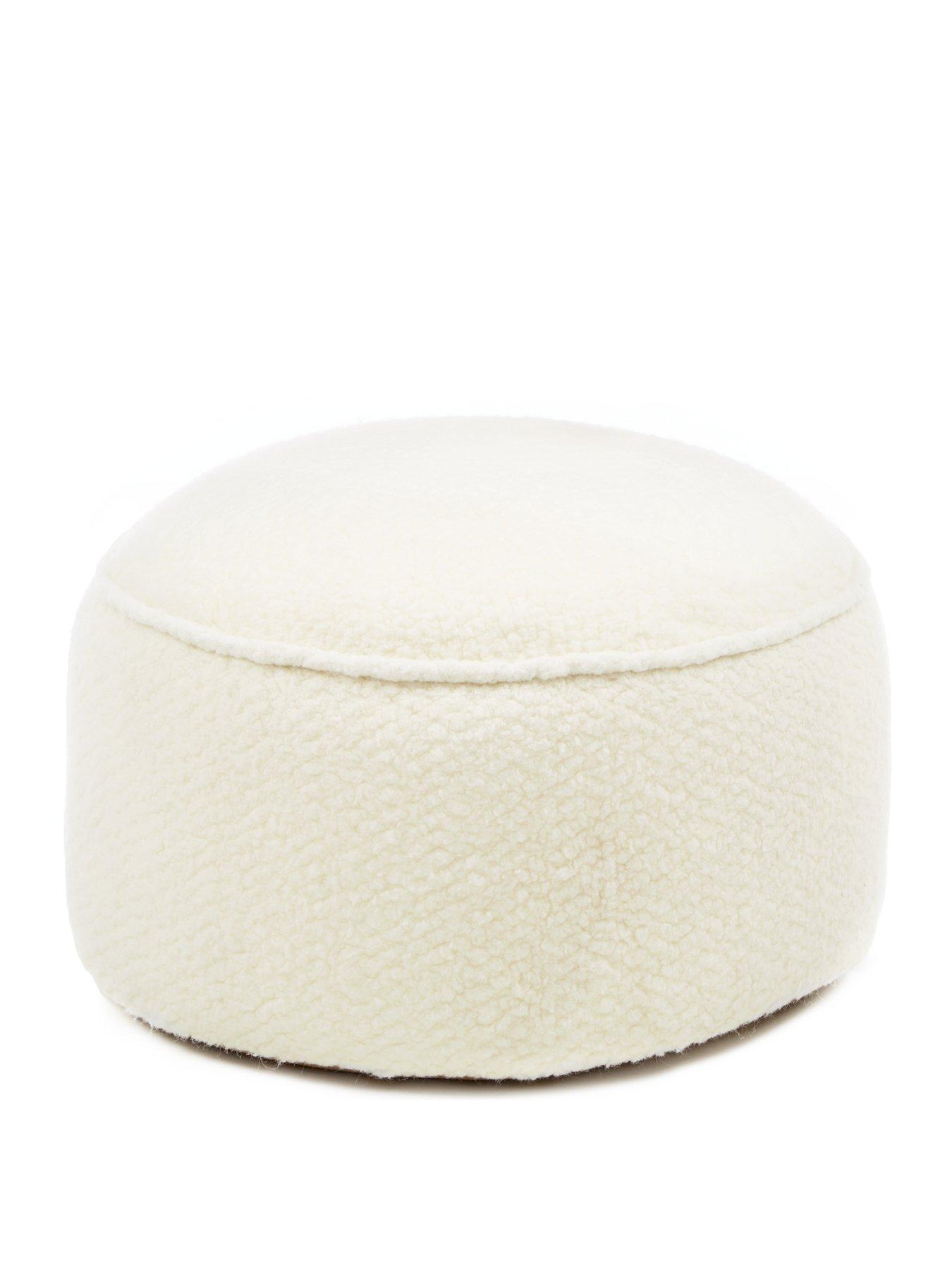 Product photograph of Kaikoo Boucle Drum Pouffe from very.co.uk