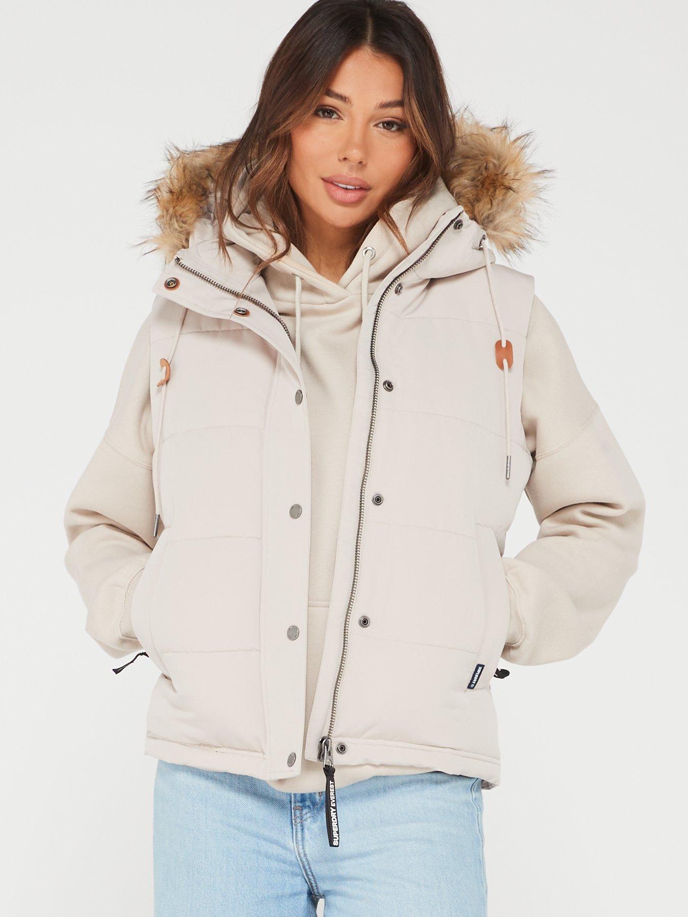 Superdry Hooded Everest Faux Fur Parka Coat - Women's Womens Jackets