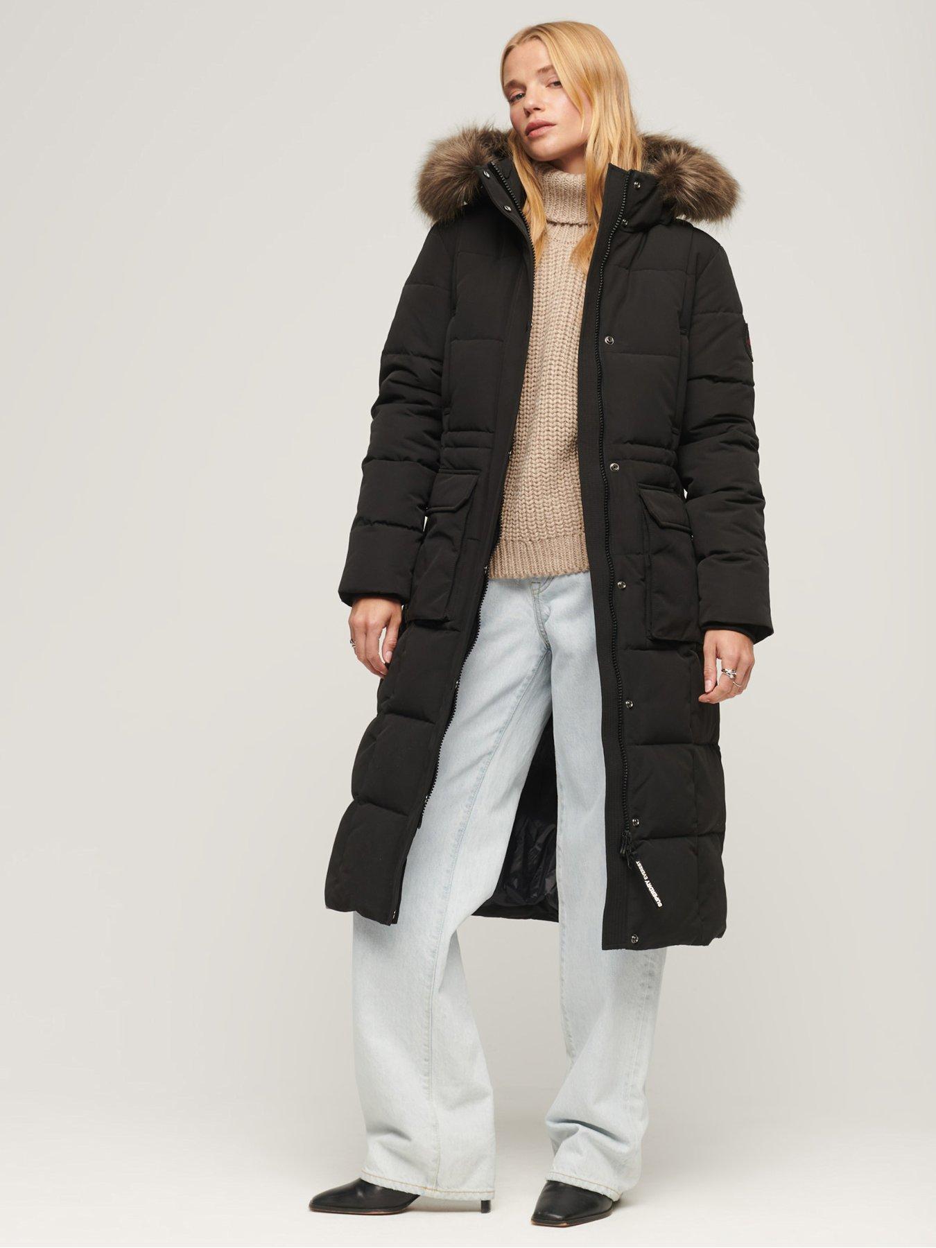 Everest Longline Puffer Coat - Black