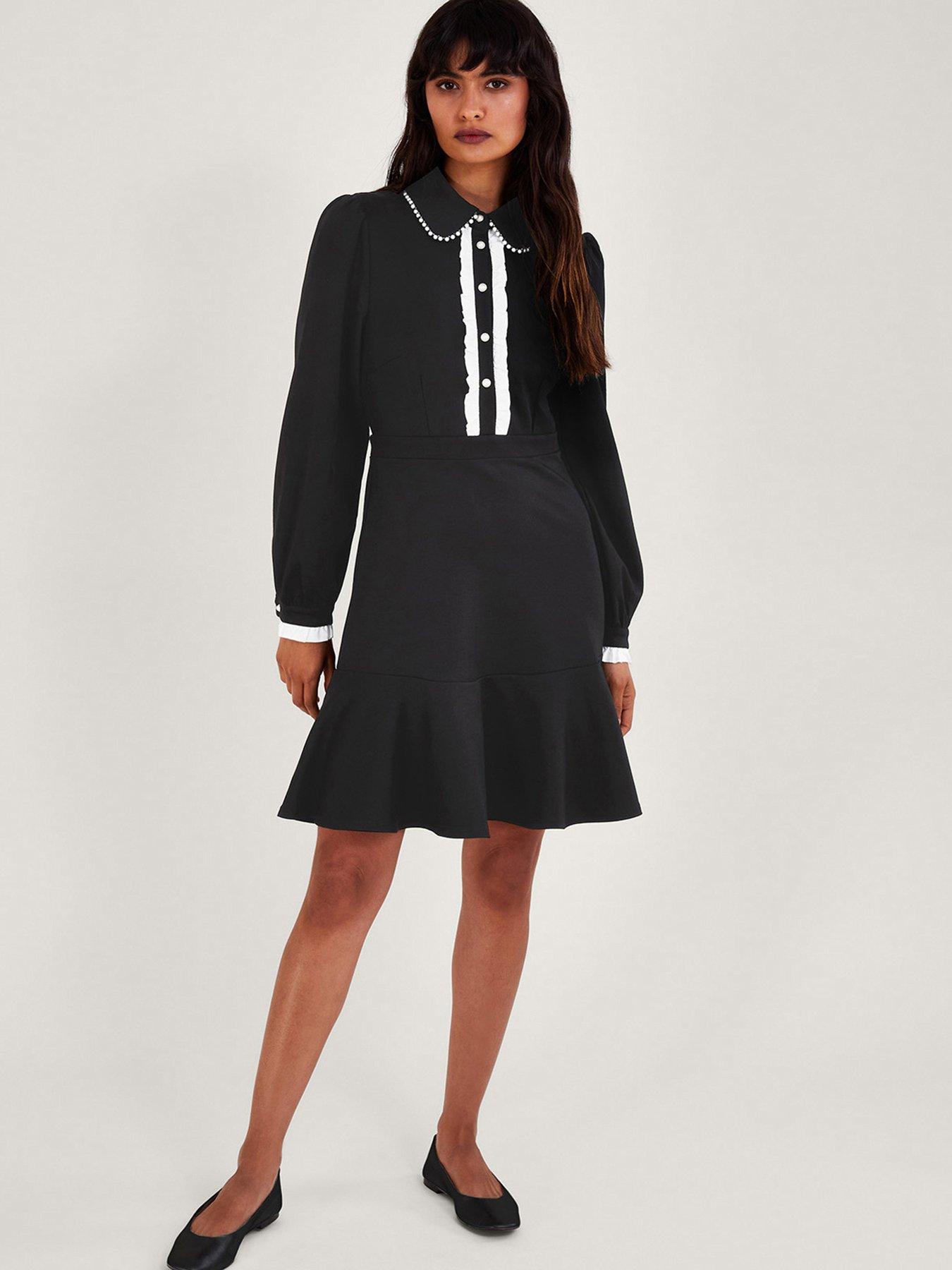 Monsoon Paloma Ponte Dress - Black | very.co.uk