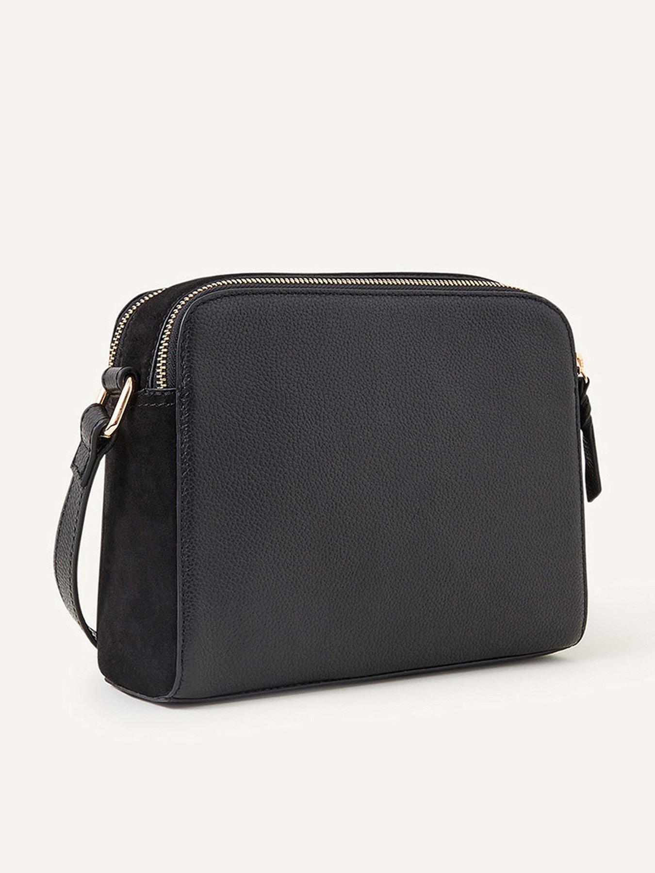 Accessorize Leather Double Zip CrossBody Bag Very.co.uk