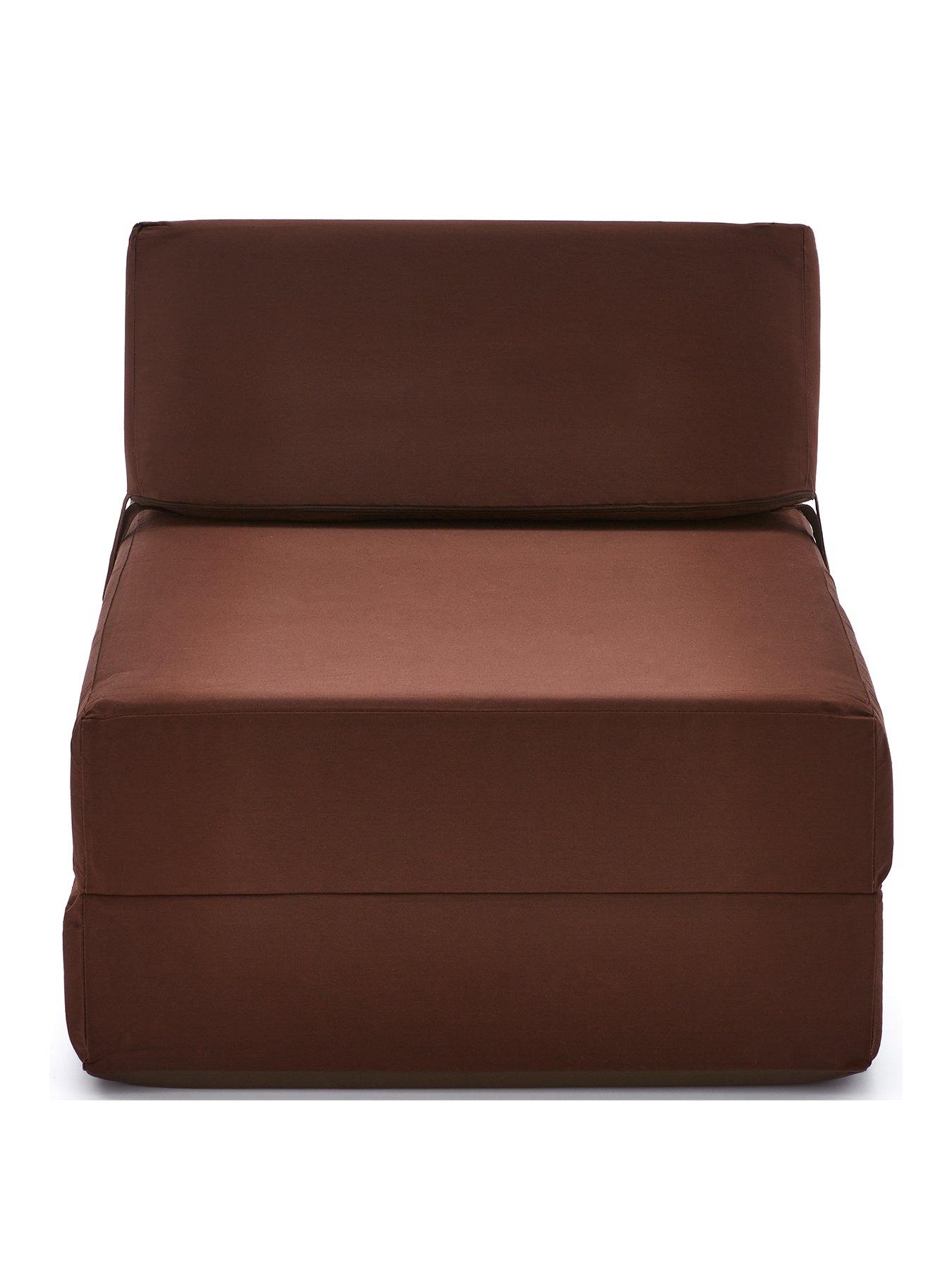 Product photograph of Kaikoo Single Folding Chair Bed Chocolate from very.co.uk