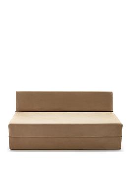 Product photograph of Kaikoo Double Folding Chair Bed Cream from very.co.uk