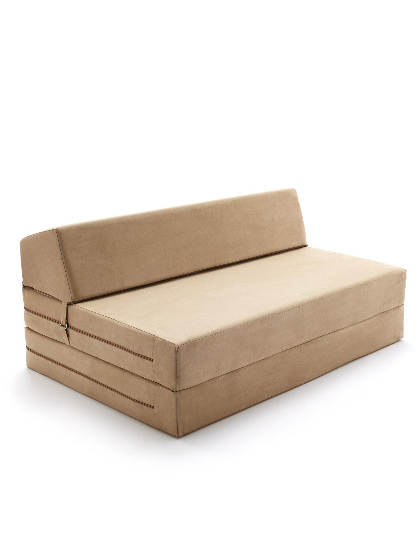 Double Folding Chair Bed Cream
