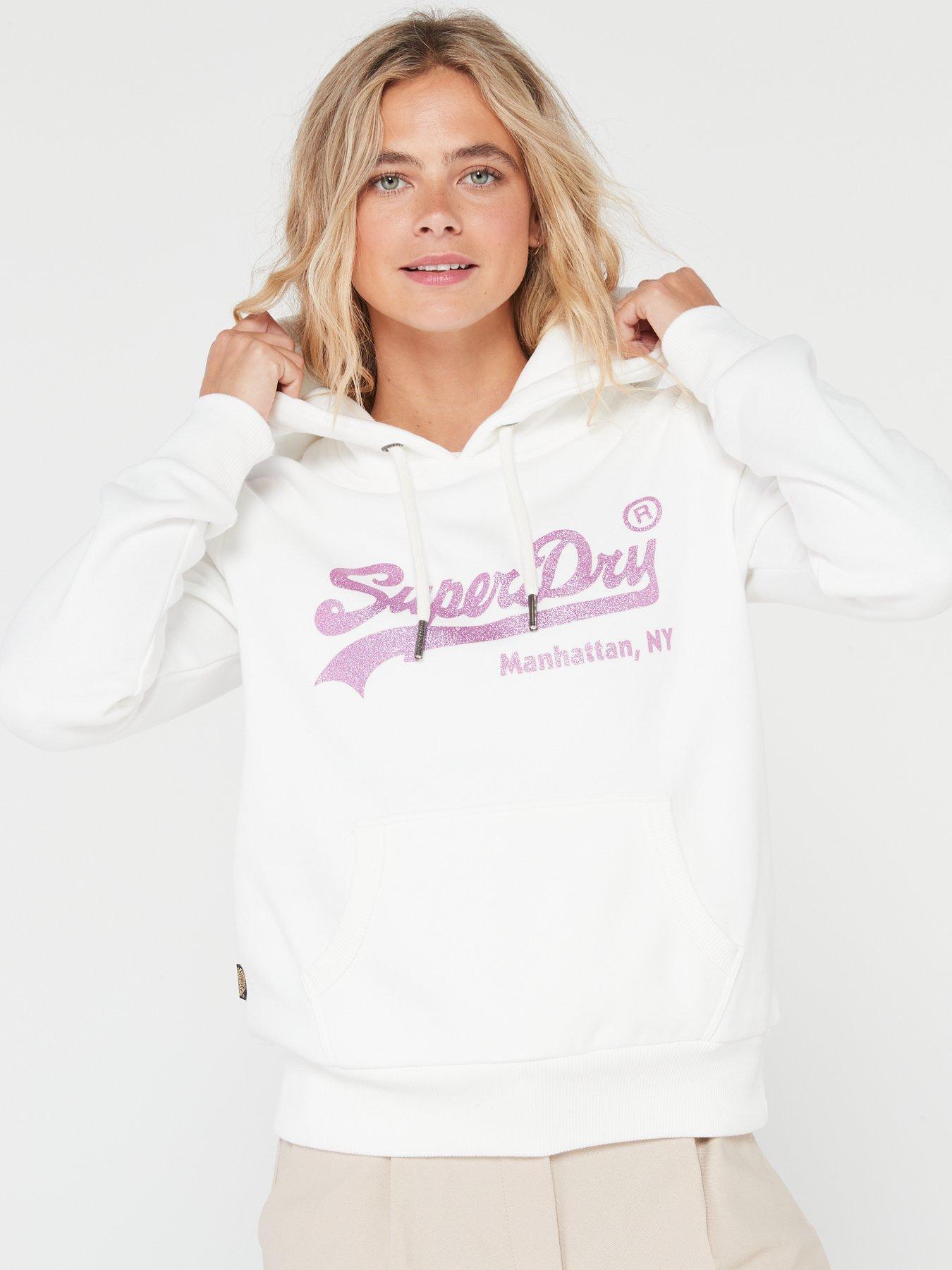 Superdry Embellished Vintage Logo Hoodie - Ecru