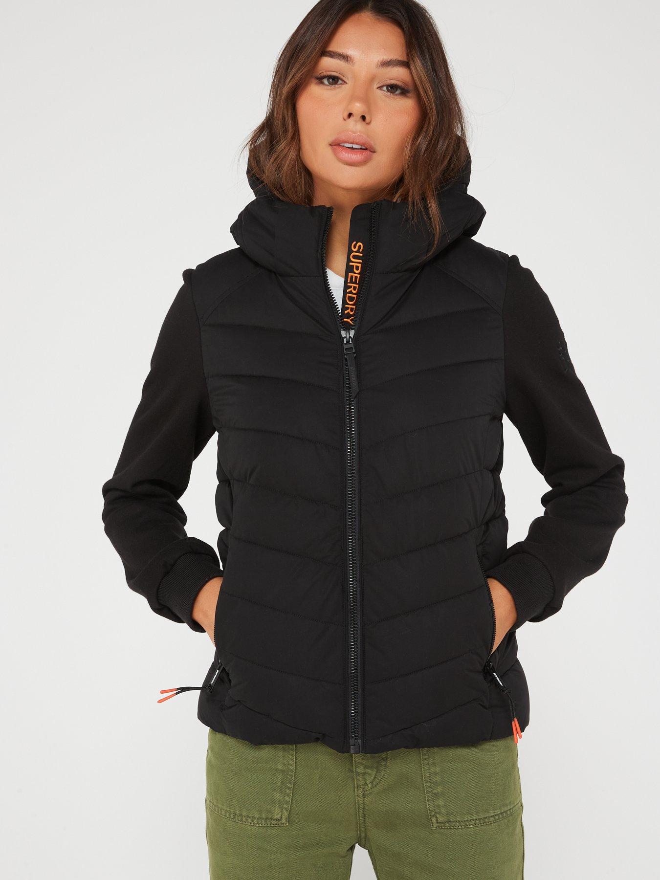 Women's Superdry Storm Hybrid Zip Hoodie in Dark Navy/dark Navy