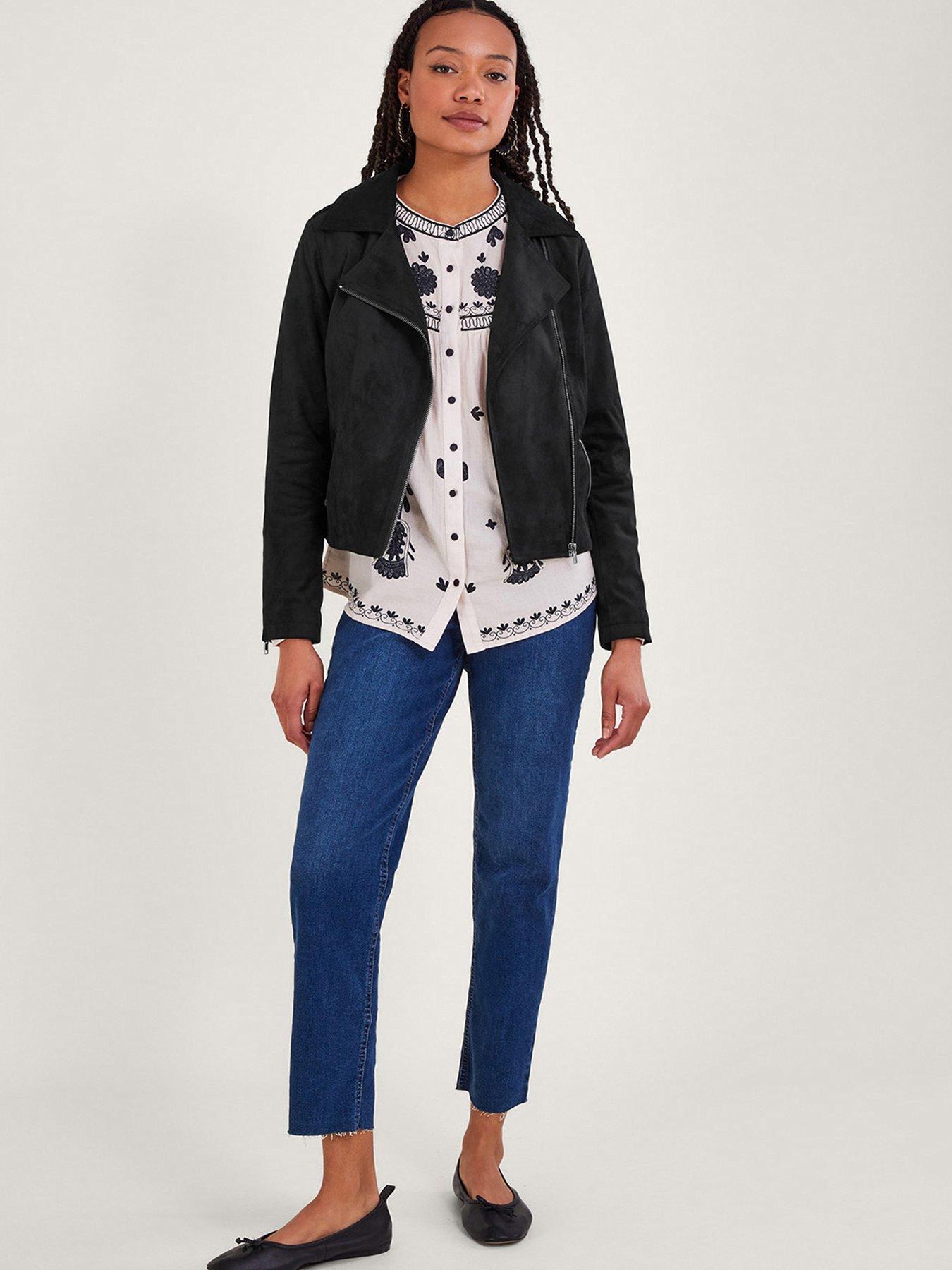 Faux suede outlet biker jacket