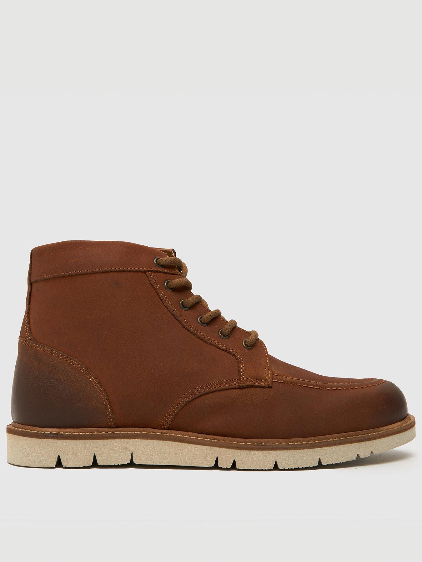 Men's brown clearance lace up boots