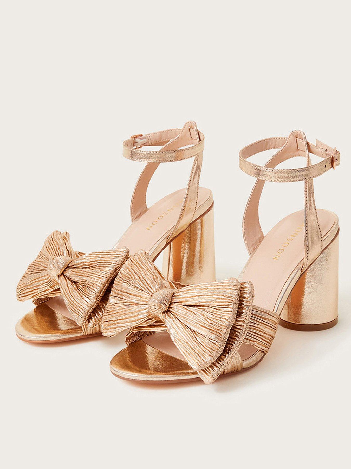 Rose gold mid on sale heel sandals uk