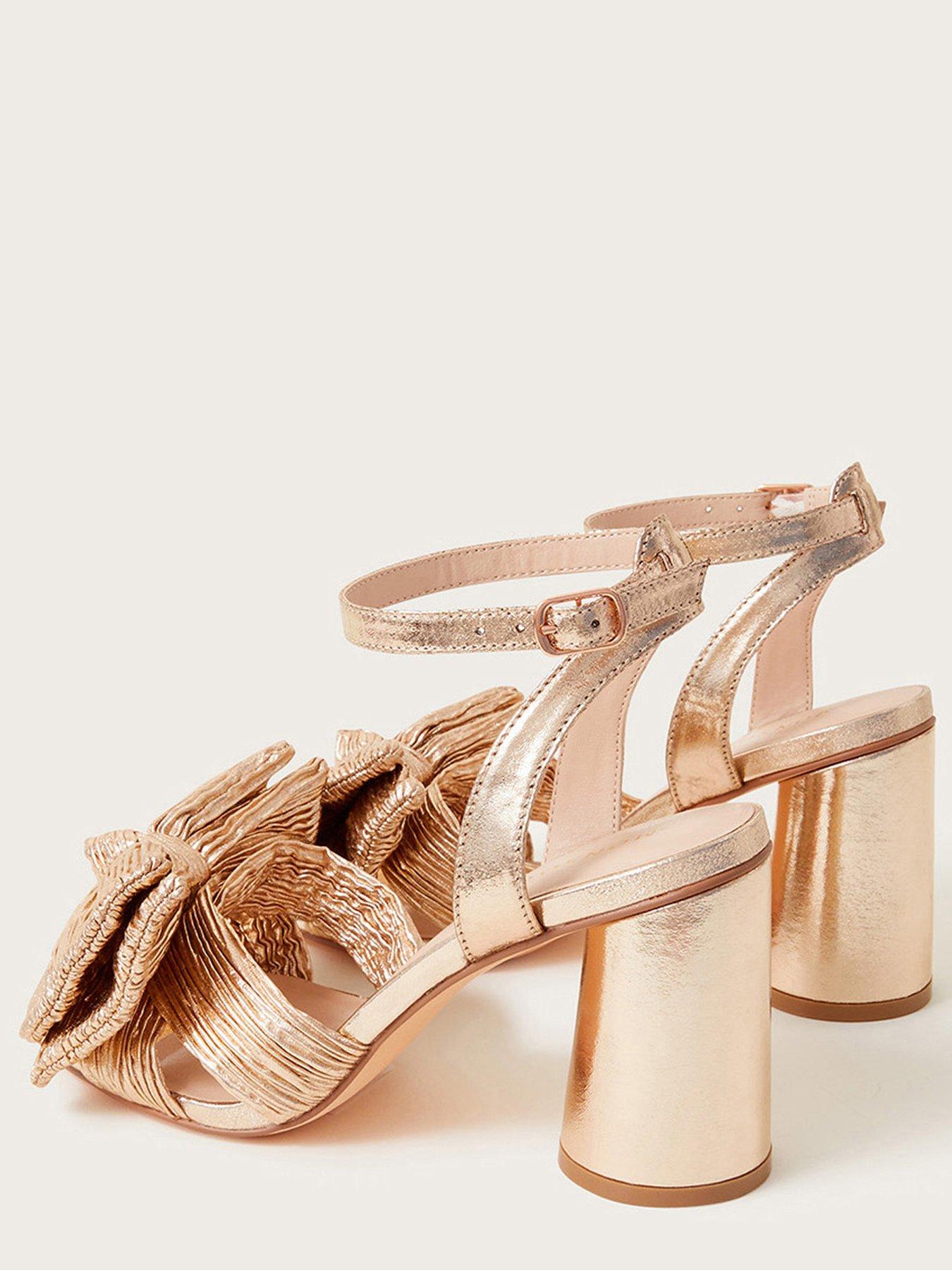 Rose gold metallic block hotsell heel sandals