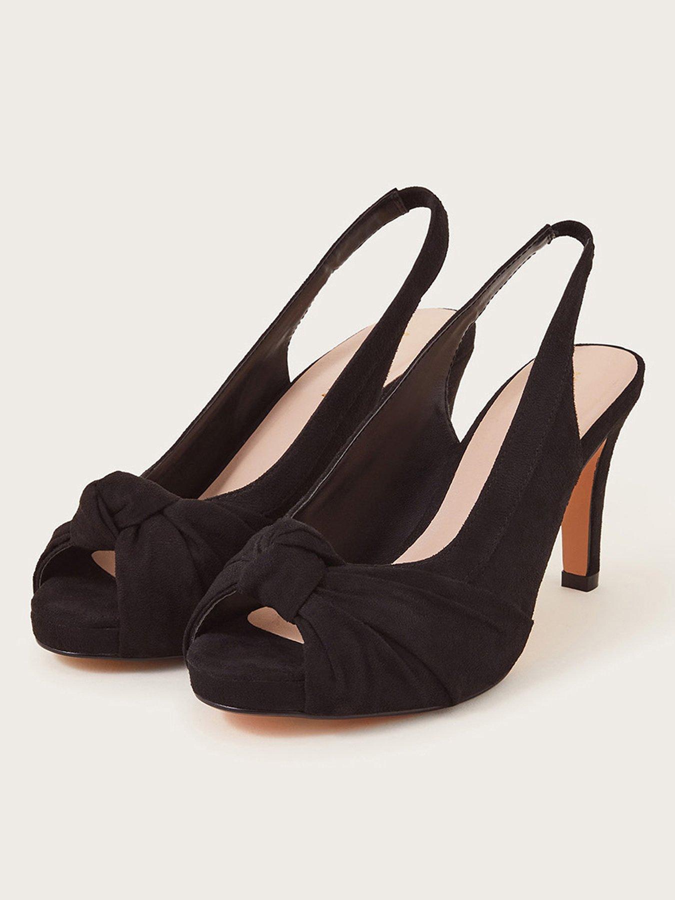 Black suede peep sales toe shoes