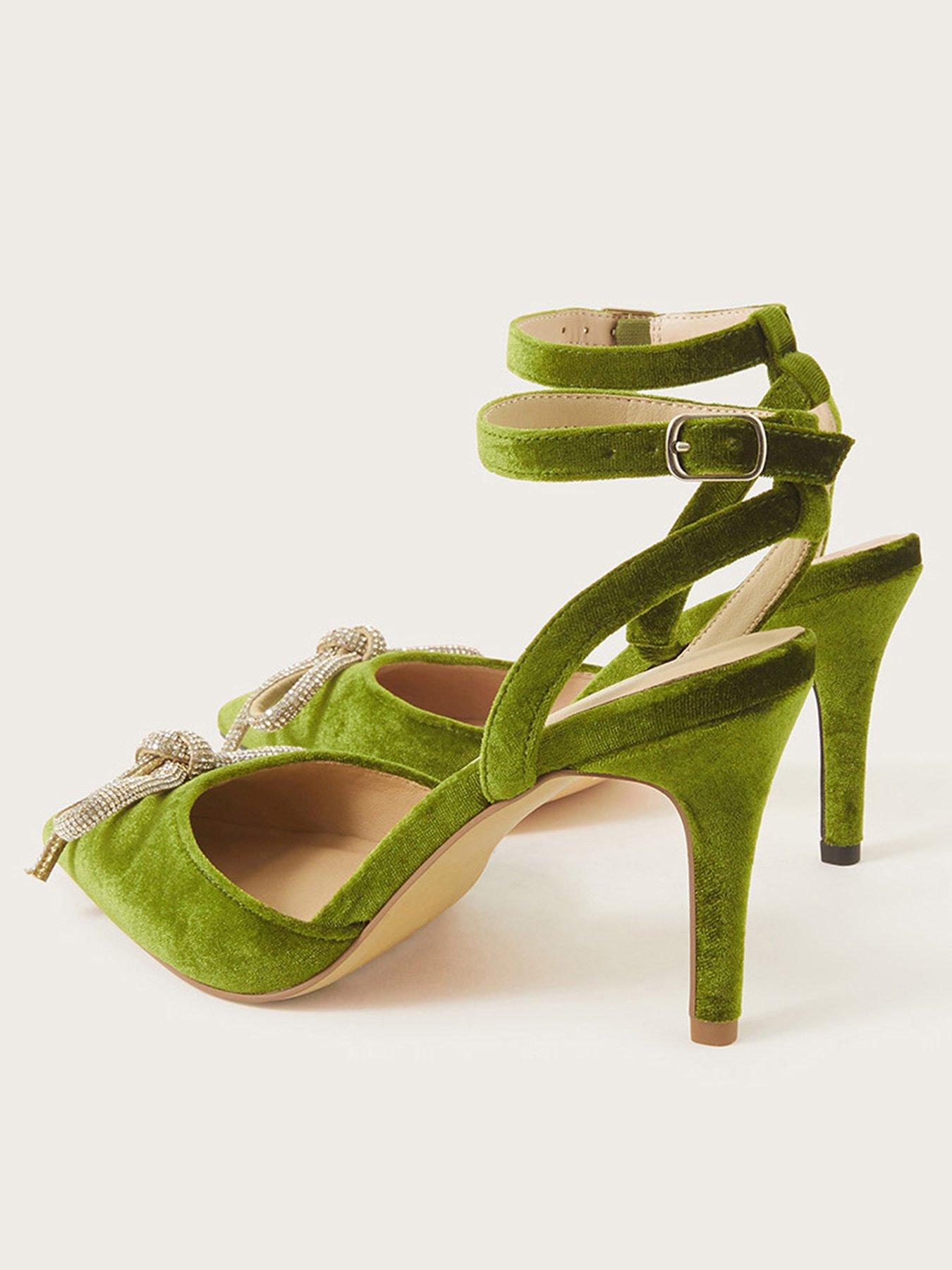 Green velvet outlet kitten heels