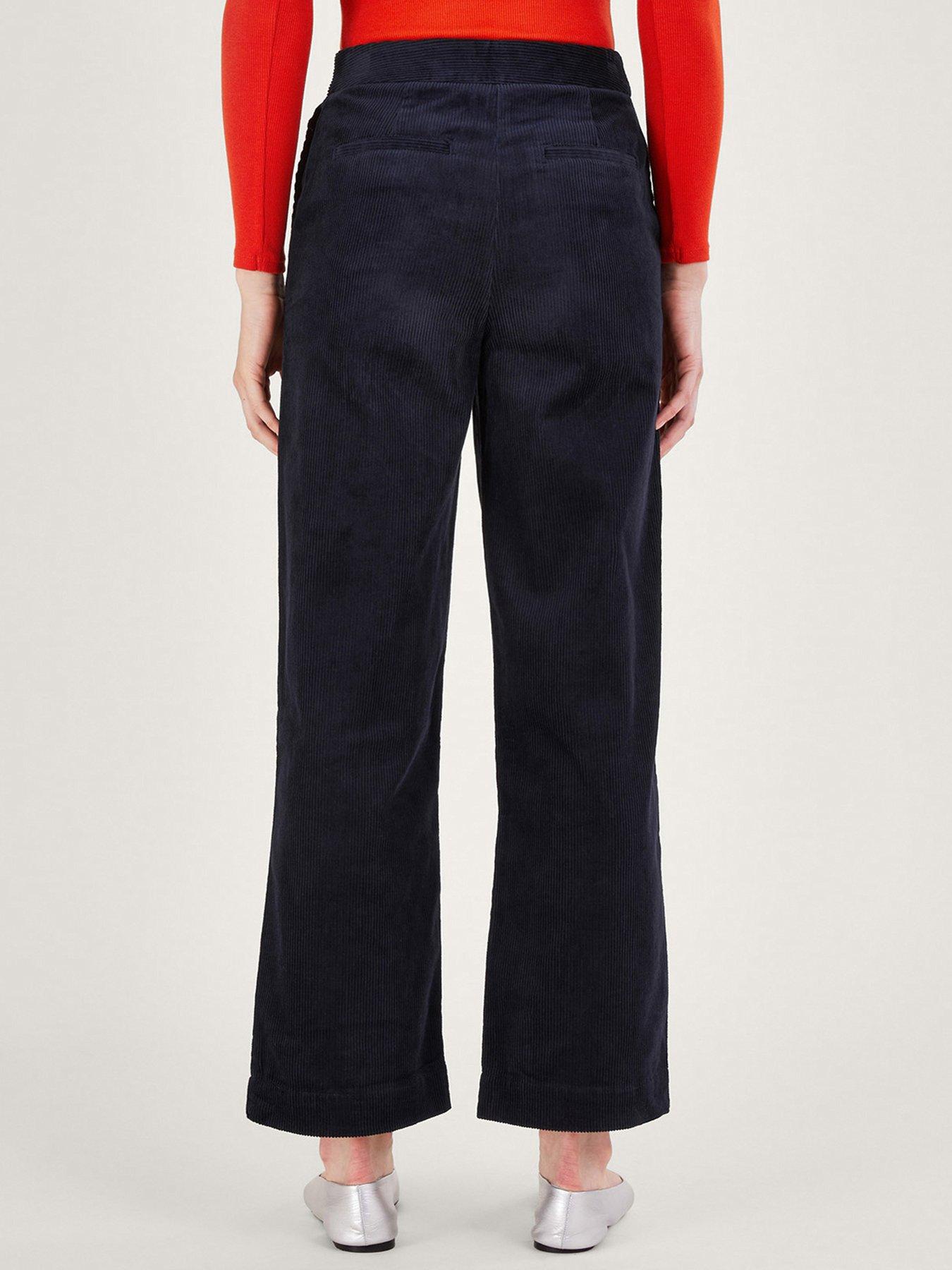 Monsoon Cord Wide Leg Suit Trousers Blue Very