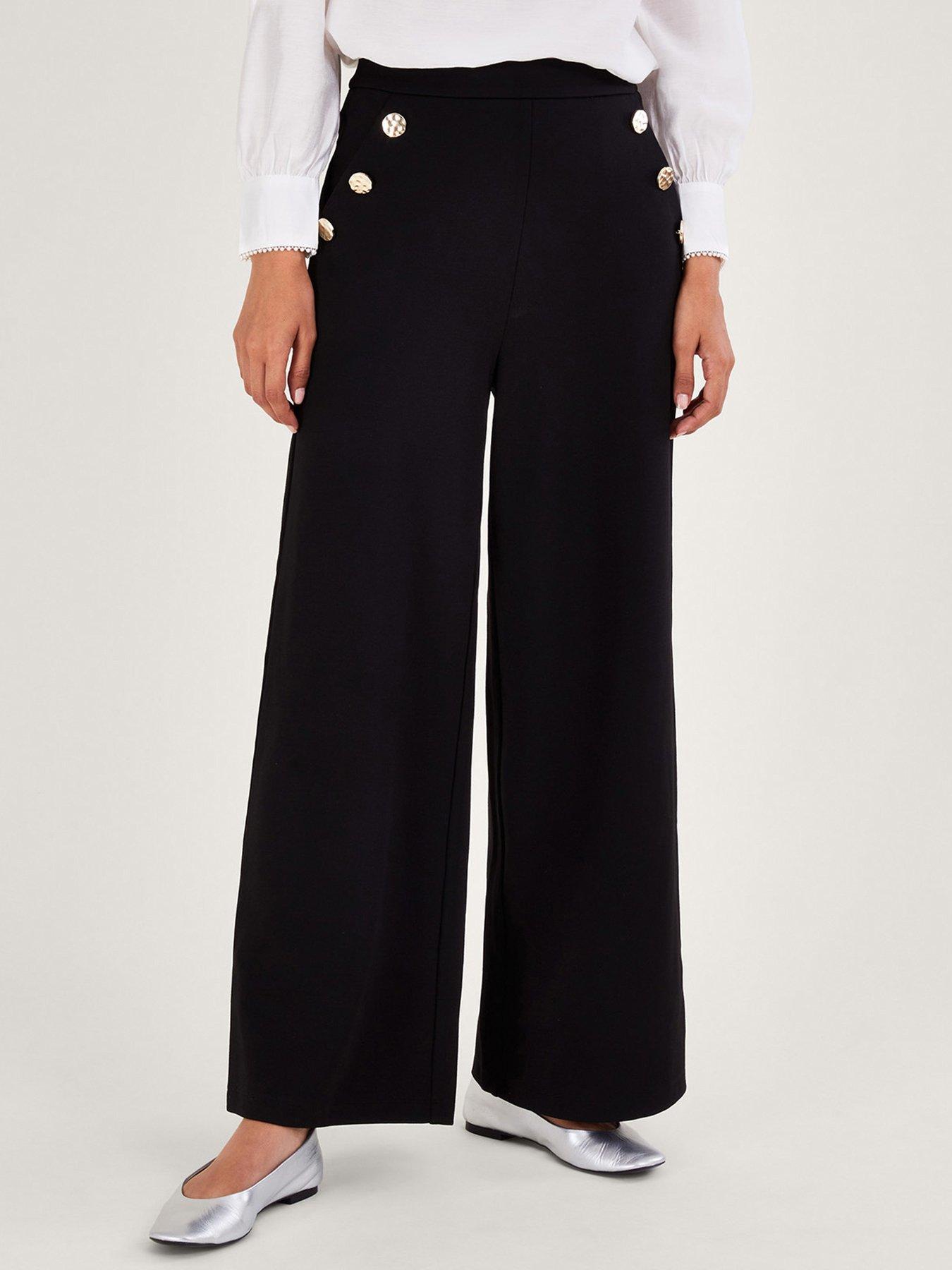 Monsoon Priya Wide Leg Trouser - Black