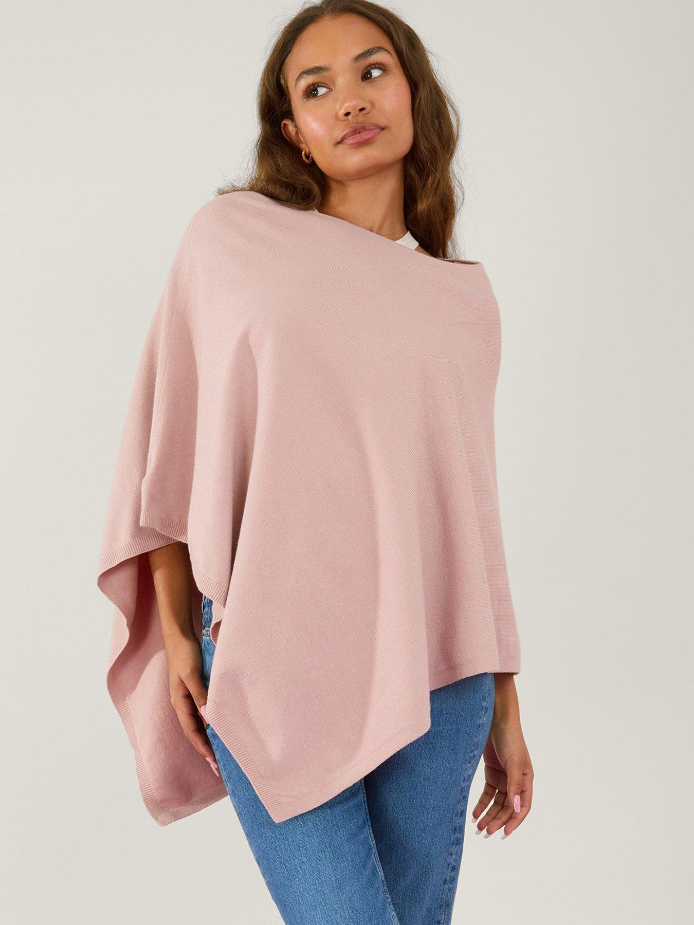 Perfect Knit Poncho - Pink