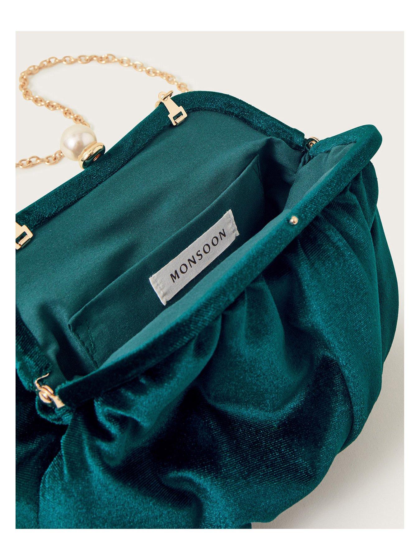 Teal cheap velvet bag