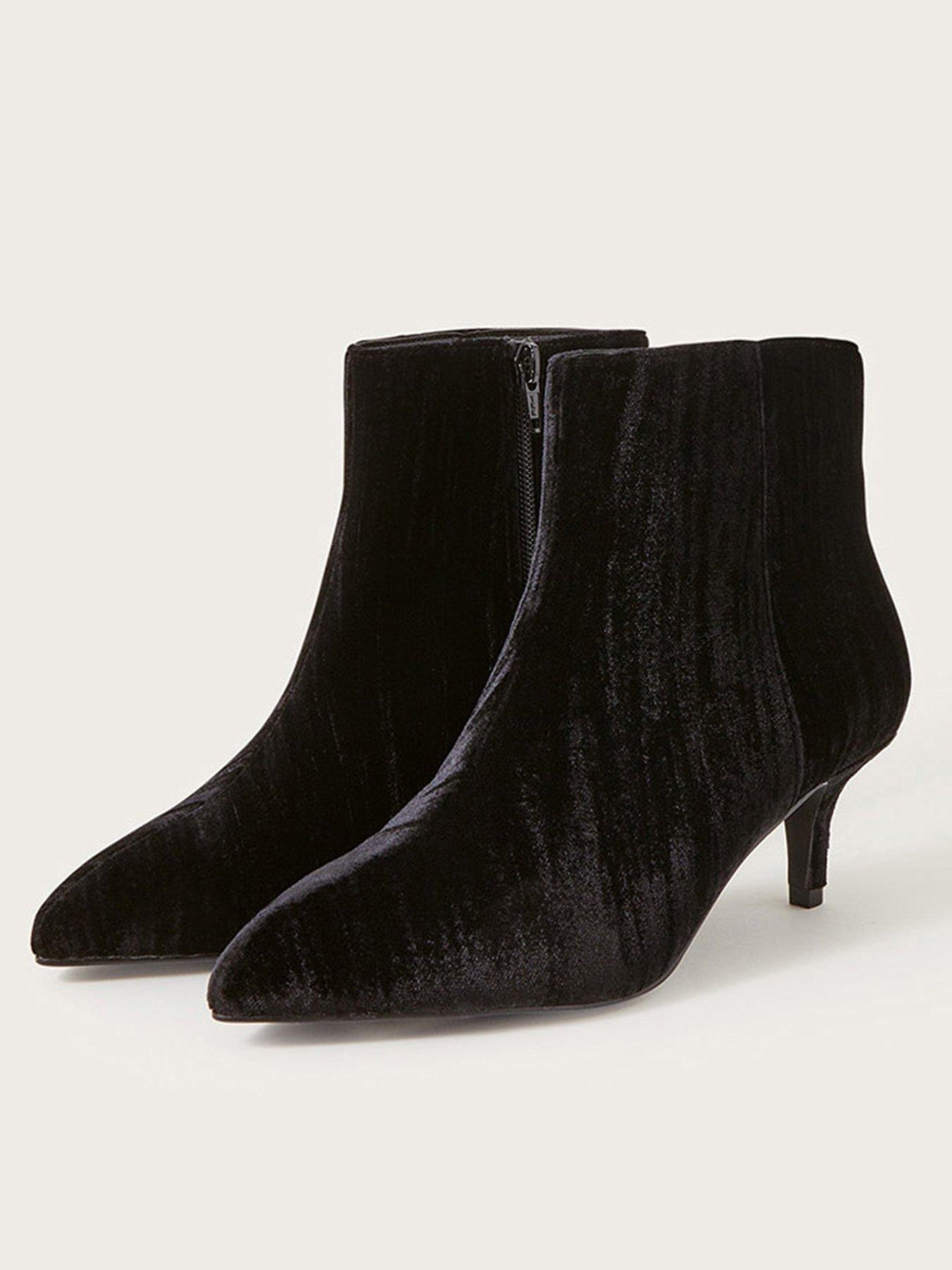 Black velvet 2025 ankle boots