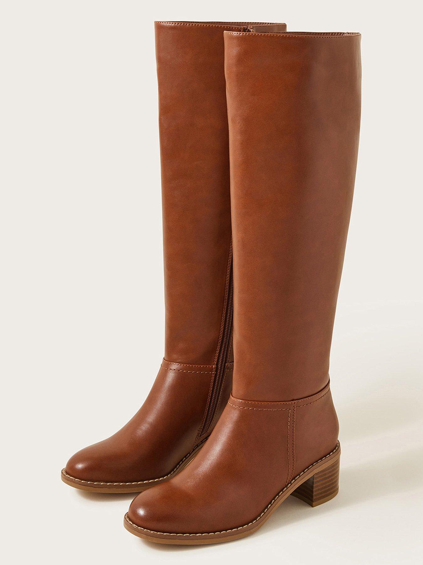 Knee high outlet brown boots uk