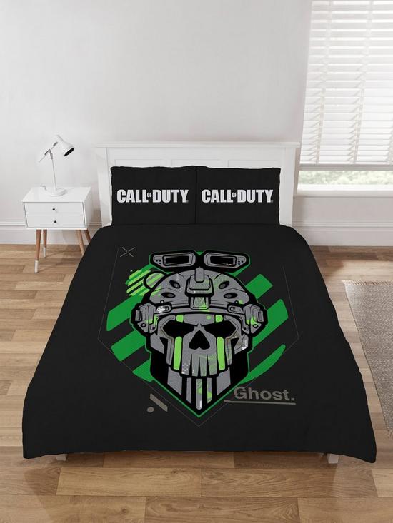 front image of call-of-duty-ghost-double-duvet-cover-set-multi