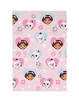 Product photograph of Gabby S Dollhouse Dollhouse Hearts And Stars Fleece Blanket - Pink from very.co.uk