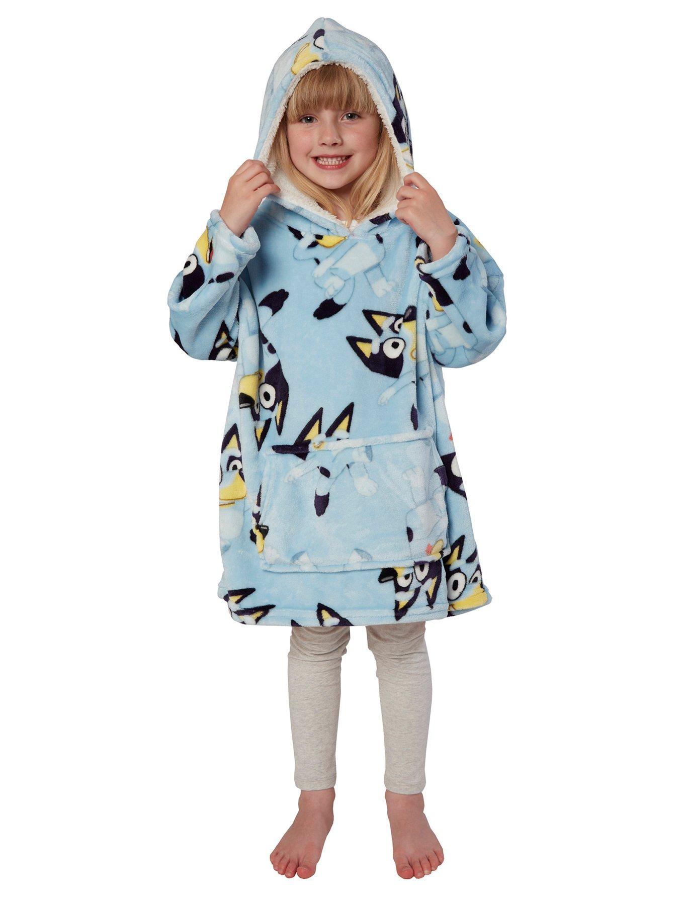 Product photograph of Bluey Wearable Hooded Blanket - Small - Blue from very.co.uk