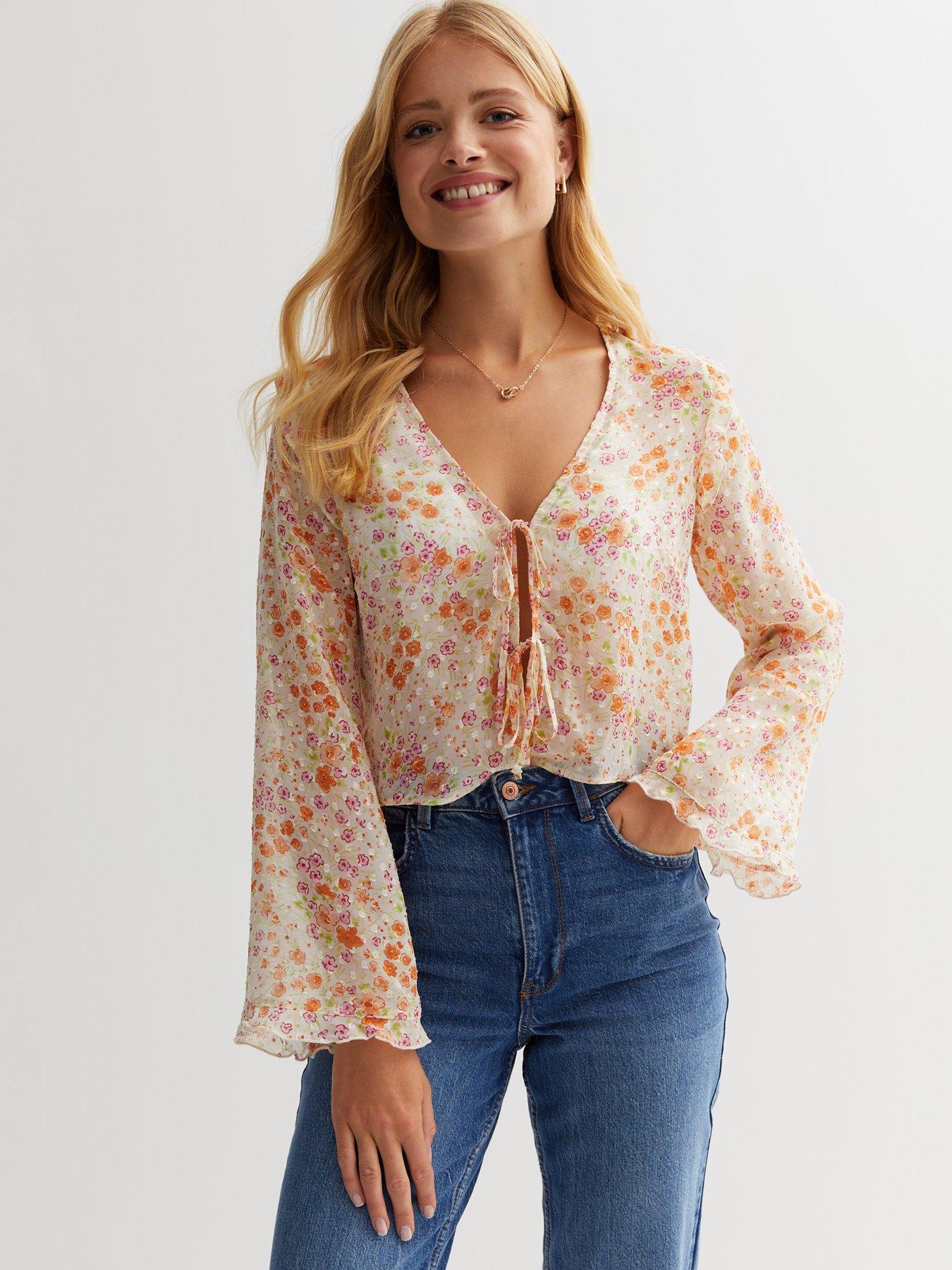 Foil Print Knot Front Top, SOSANDAR