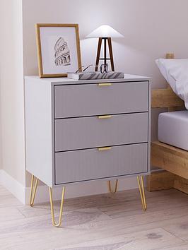 Swift Andie Ready Assembled 3 Drawer Midi Sideboard - Dust Grey