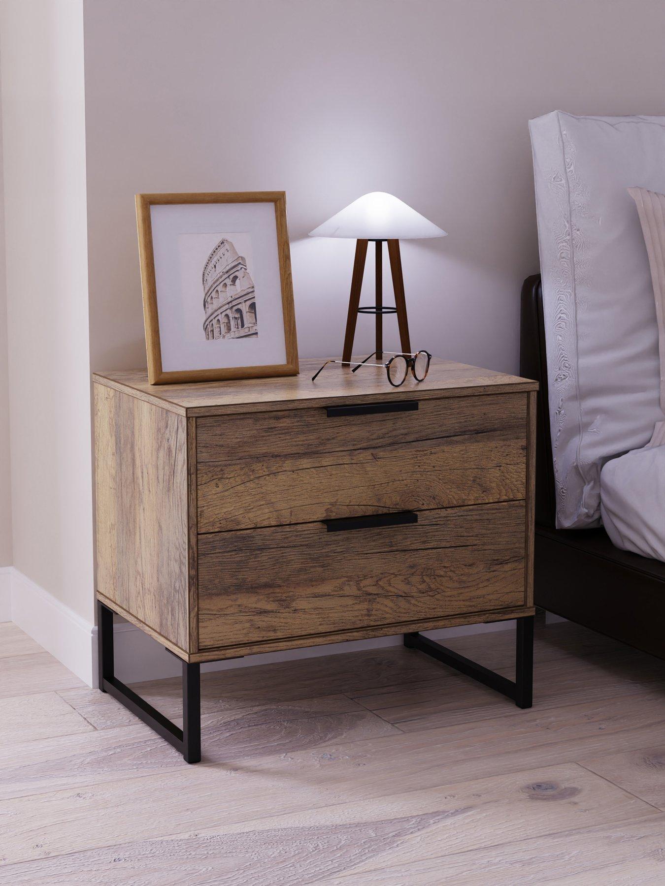Product photograph of Swift Emerson Ready Assembled 2 Drawer Side Table from very.co.uk