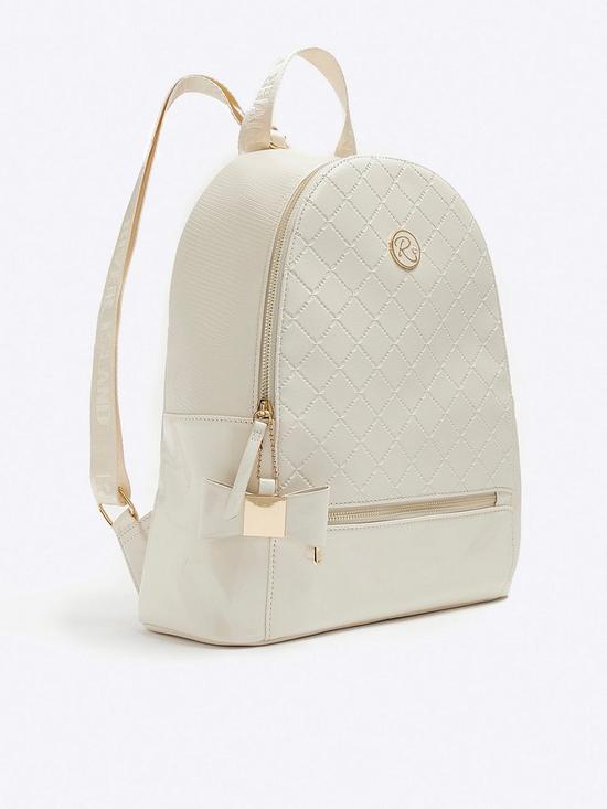 back image of river-island-girls-quilted-bow-detail-backpack-cream