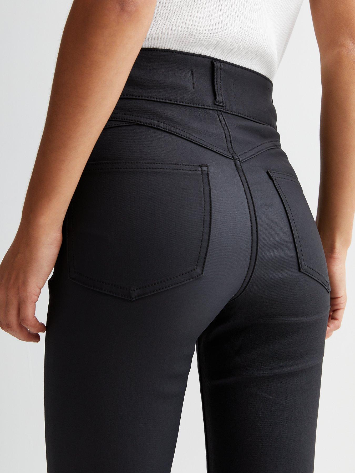 Black coated high waist skinny yazmin jeans hot sale