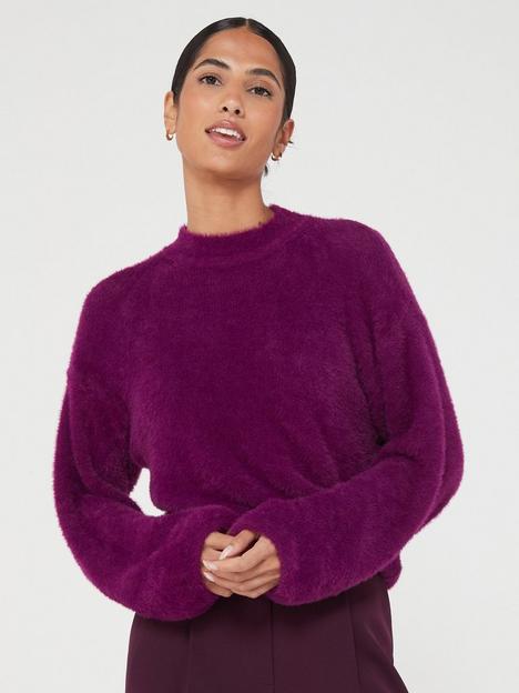 v-by-very-high-neck-fluffy-cropped-jumper-purple