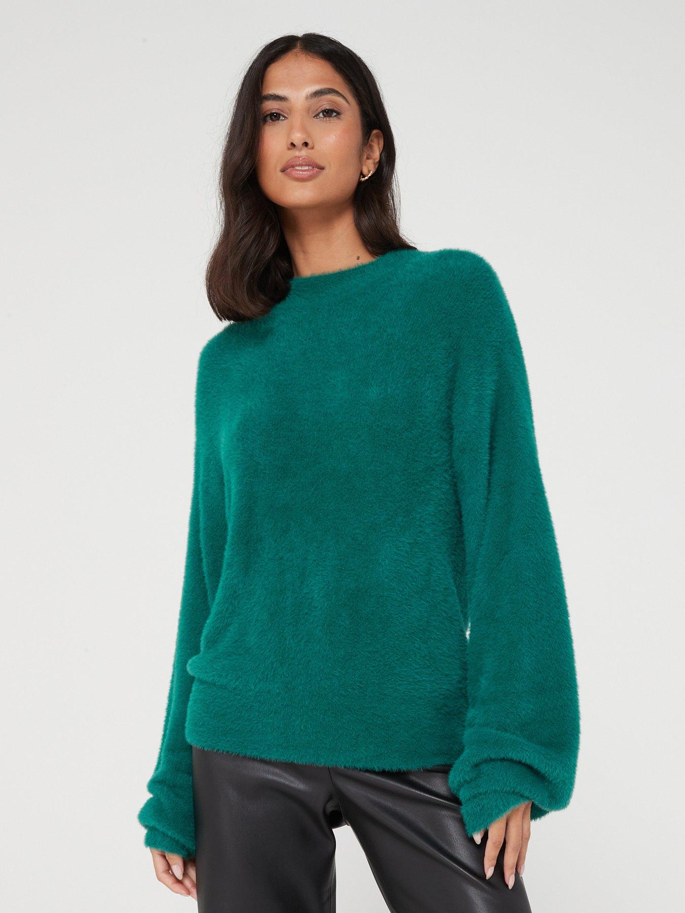 V by Very High Neck Fluffy Cropped Jumper very