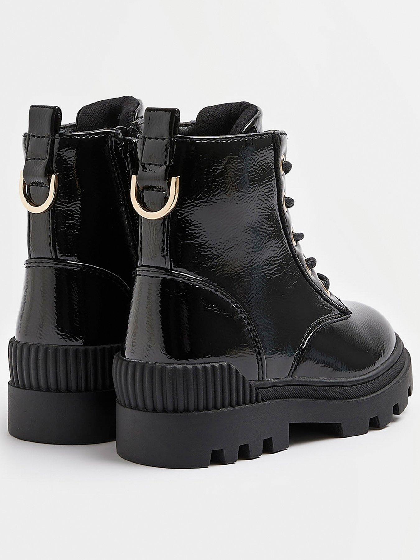 River island chunky patent boots online