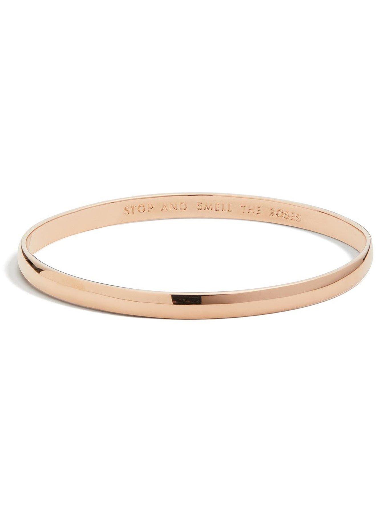 Product photograph of Kate Spade New York Stop And Smell The Roses Bangle - Rose Gold from very.co.uk