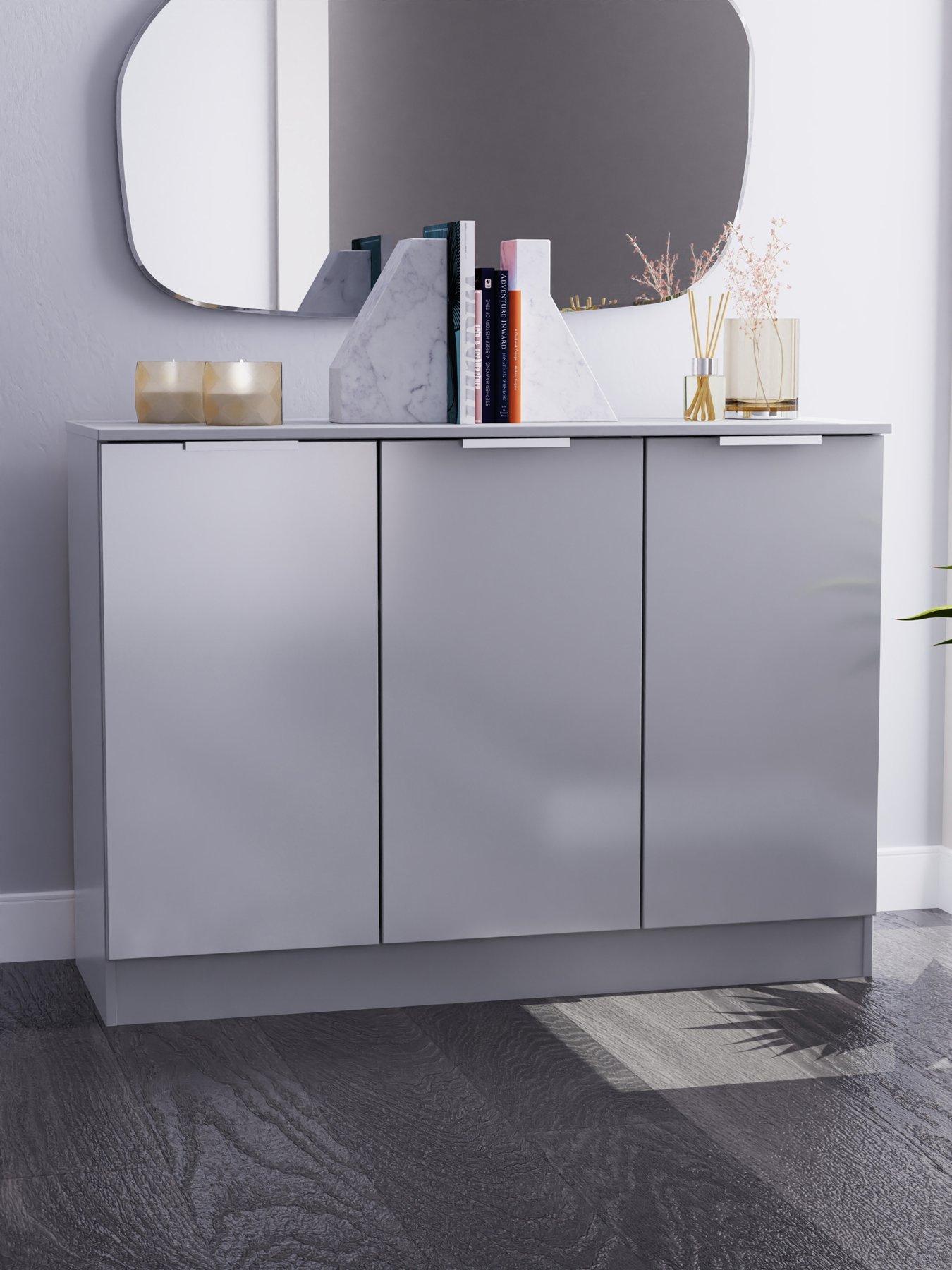 Swift Adair Ready Assembled 3 Door Sideboard - Matt White