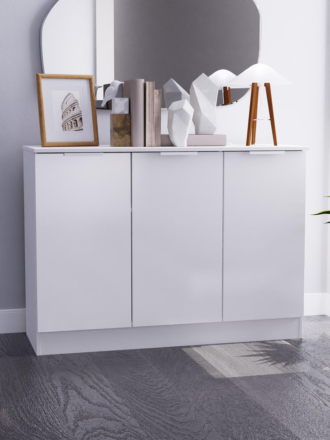 Product photograph of Swift Adair Ready Assembled 3 Door Sideboard - White from very.co.uk