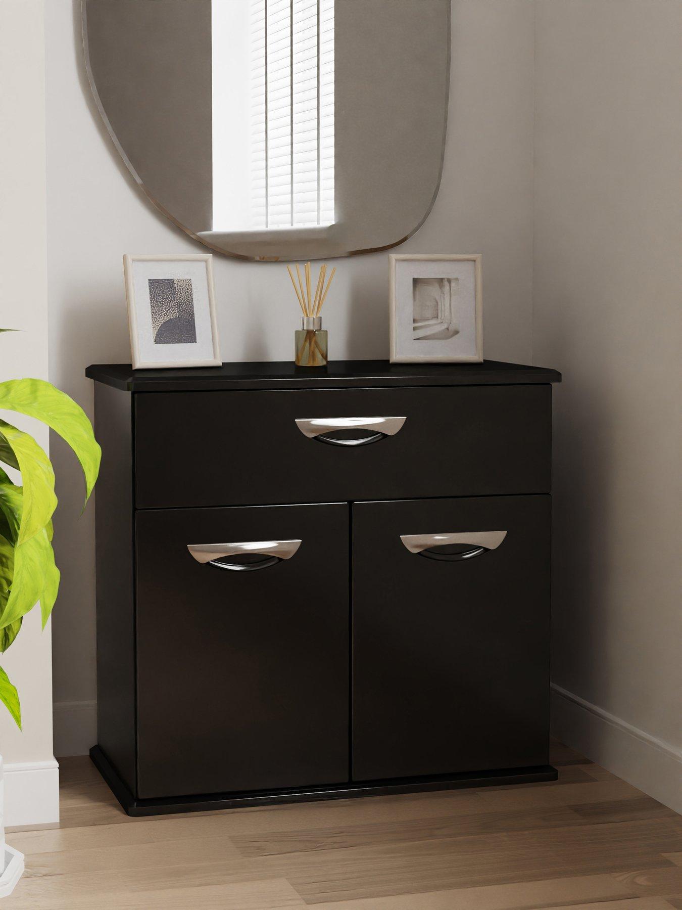 SWIFT Neptune Ready Assembled High Gloss Compact Sideboard - Black