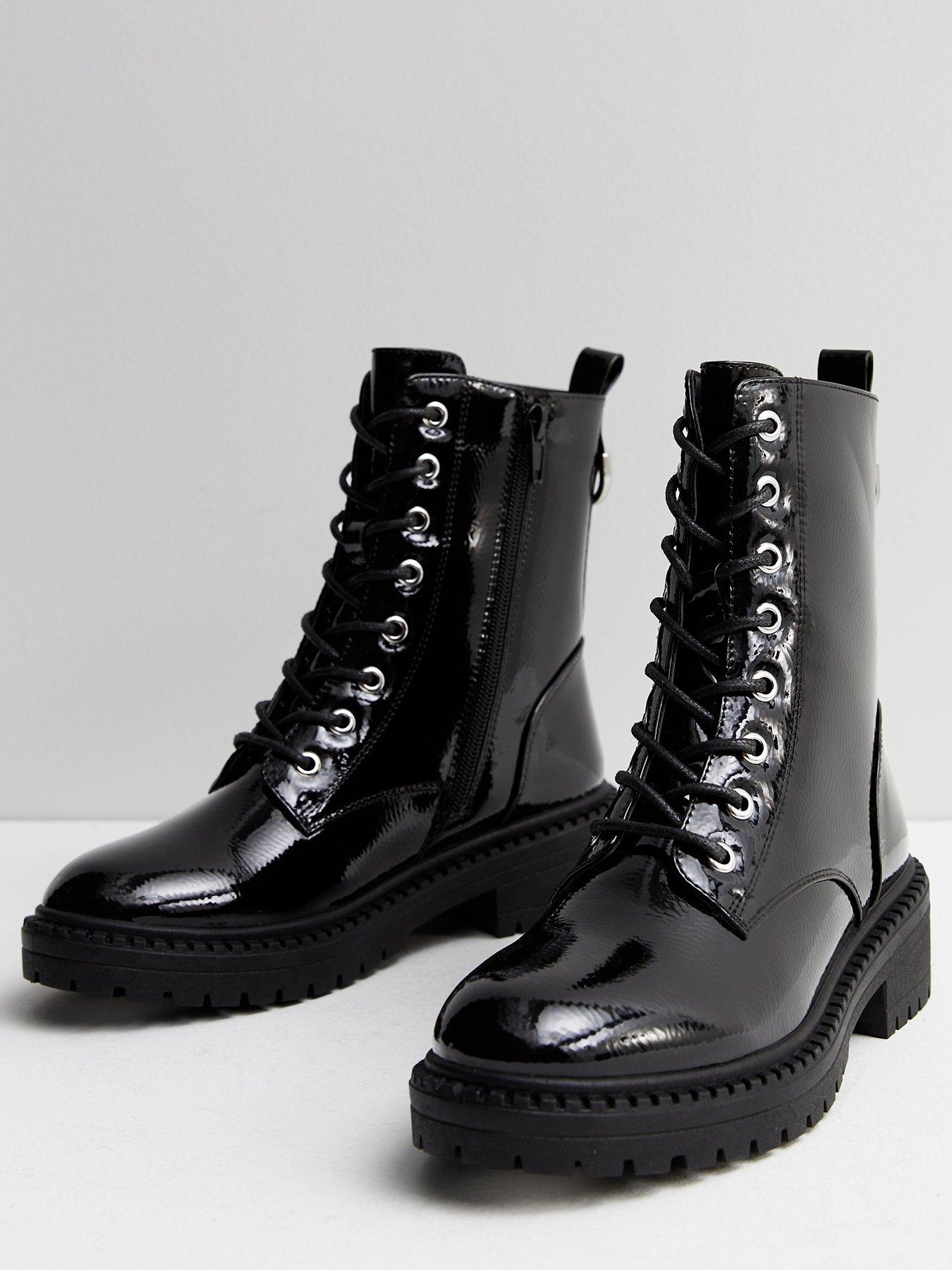 Patent ankle hot sale boots uk