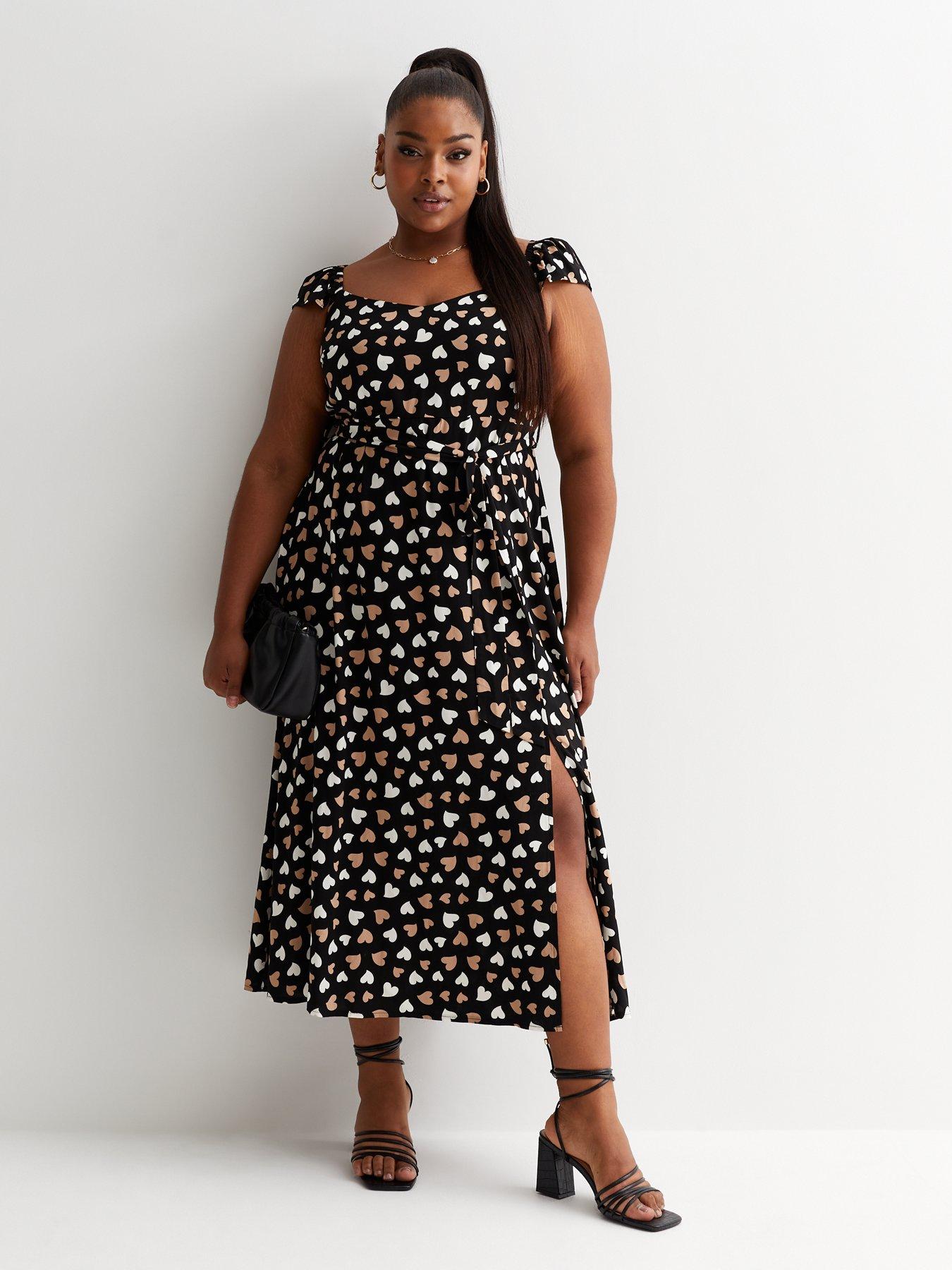 Black heart print store dress