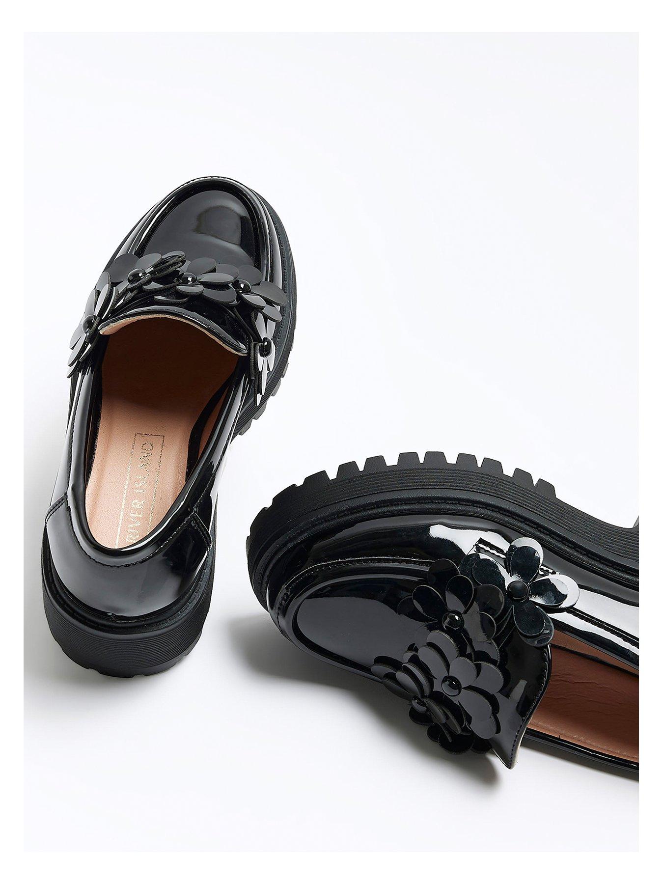 River Island Girls Flower Detail Chunky Loafers - | very.co.uk