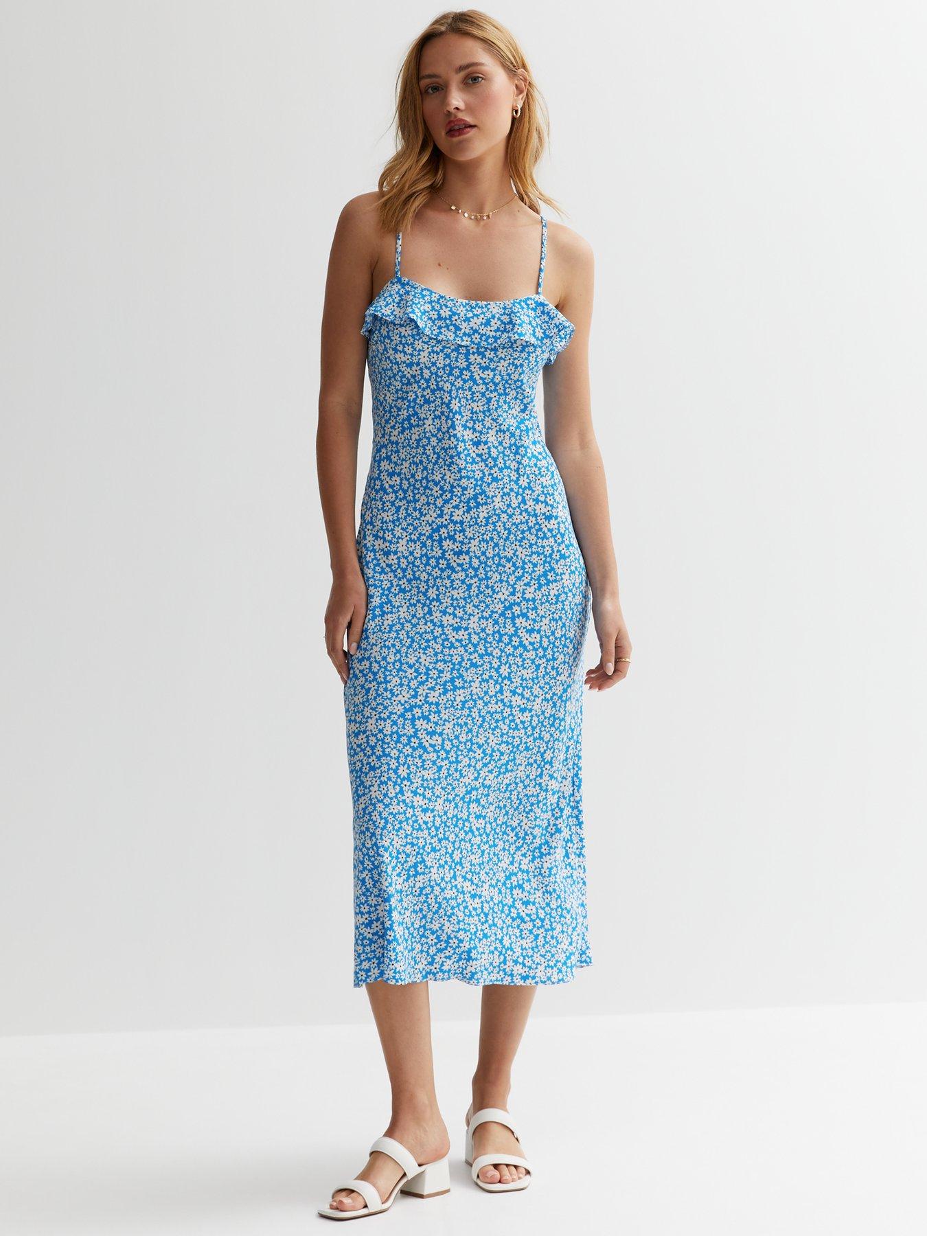 New look clearance blue ditsy dress