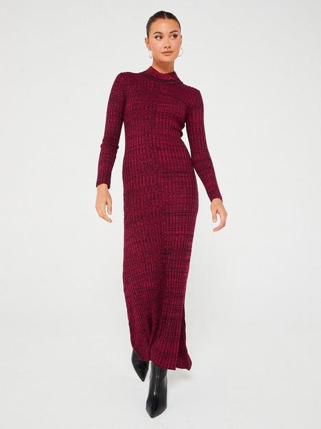 v-by-very-knitted-ribbed-midaxi-dress-dark-red
