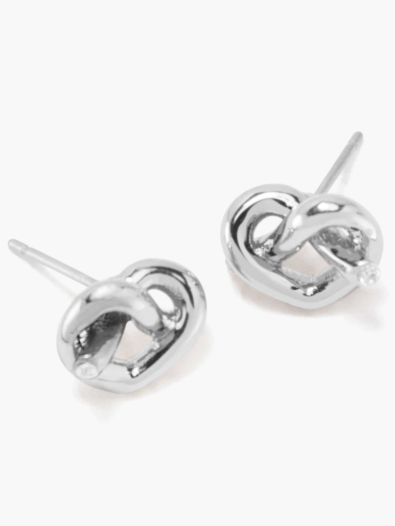 Image 1 of 3 of Kate Spade New York Loves Me Knot Studs Silver. - Silver