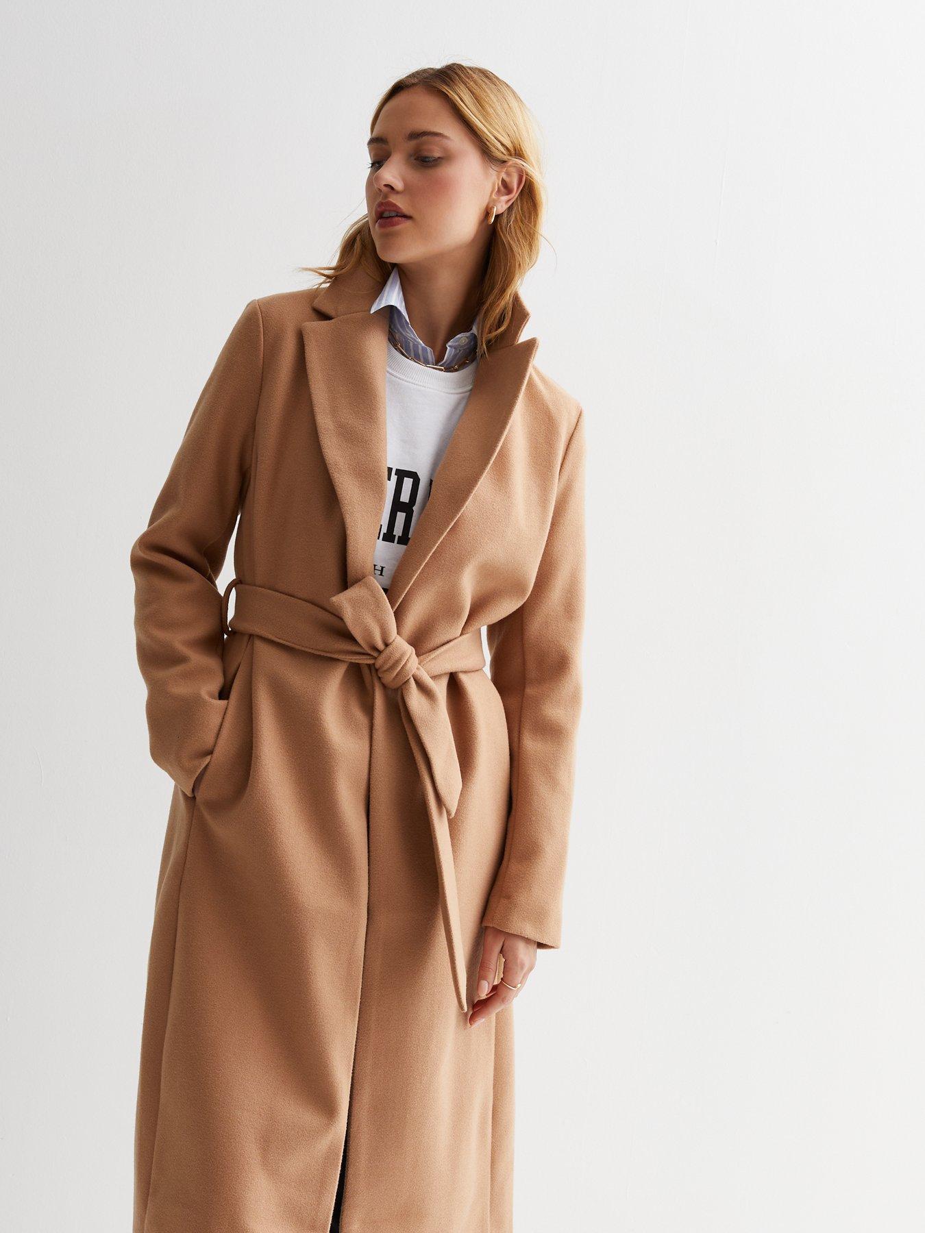 New Look Camel Longline Belted Coat | very.co.uk