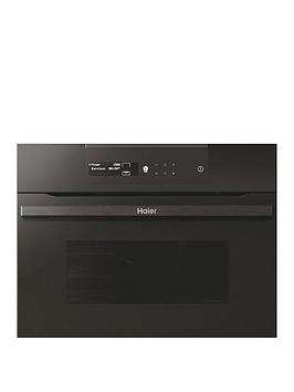 Haier Hwo45Nb2B0B1 34-Litre I-Message Series 2 Built-In Combi Microwave With Grill, 900W - Black - Microwave Only