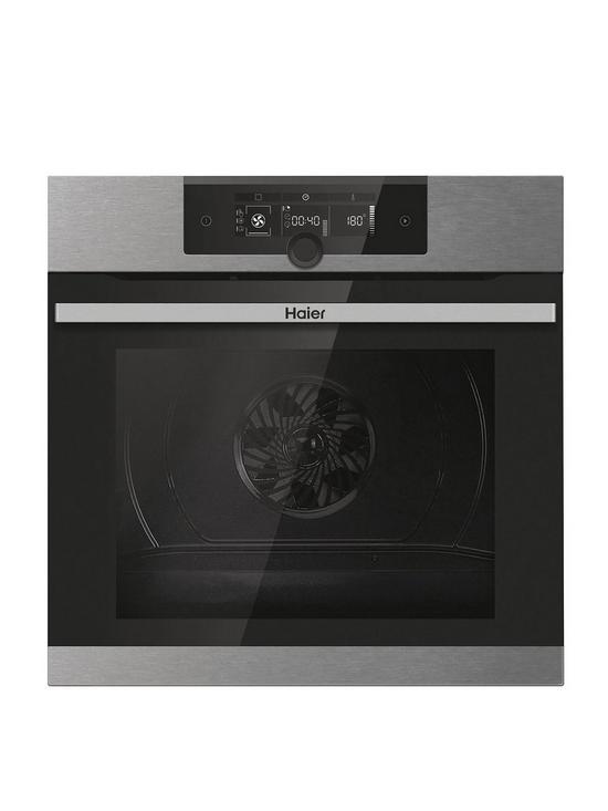 front image of haier-hwo60sm2f3xh-70-litre-i-turn-series-2-electric-oven--nbsphydrolytic-multi-functional-wifi-a-rated-stainless-steel
