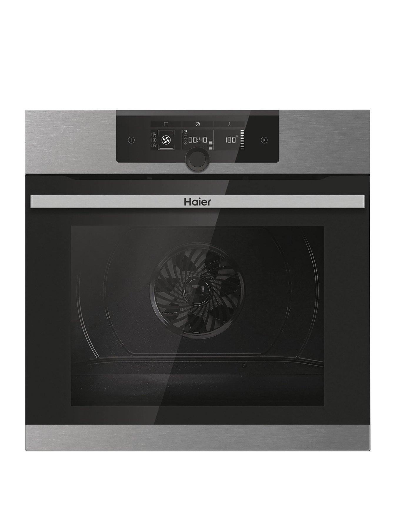 Product photograph of Haier Hwo60sm2f5xh 70-litre I-turn Series 2 Electric Oven - Hydrolytic Catalytic 11 Functions Wifi A Rated - Stainless Steel - Oven Only from very.co.uk
