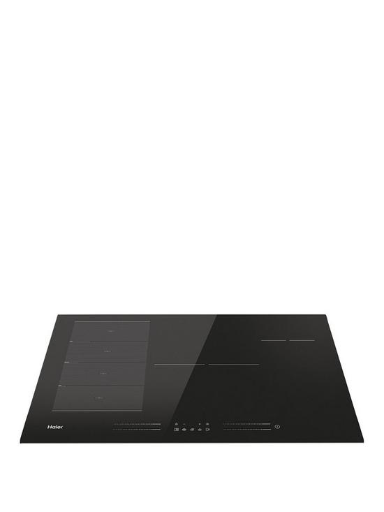 front image of haier-hamtsj86mc1nbspi-move-series-6-80cm-wide-induction-hob-4-flexible-cooking-areas--nbspblack